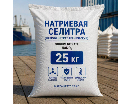 Натриевая селитра (натрий нитрат тех.) 25 кг мешок